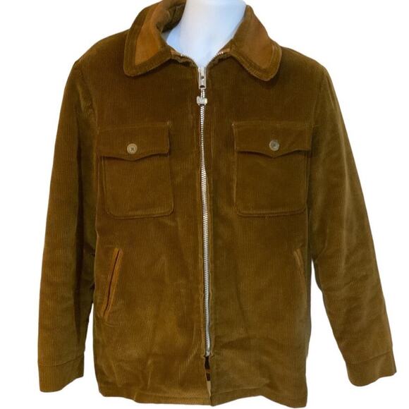 Vintage Woolrich Corduroy Jacket Mens Medium Long Sleeves Full Zip Pockets Brown - Picture 1 of 9